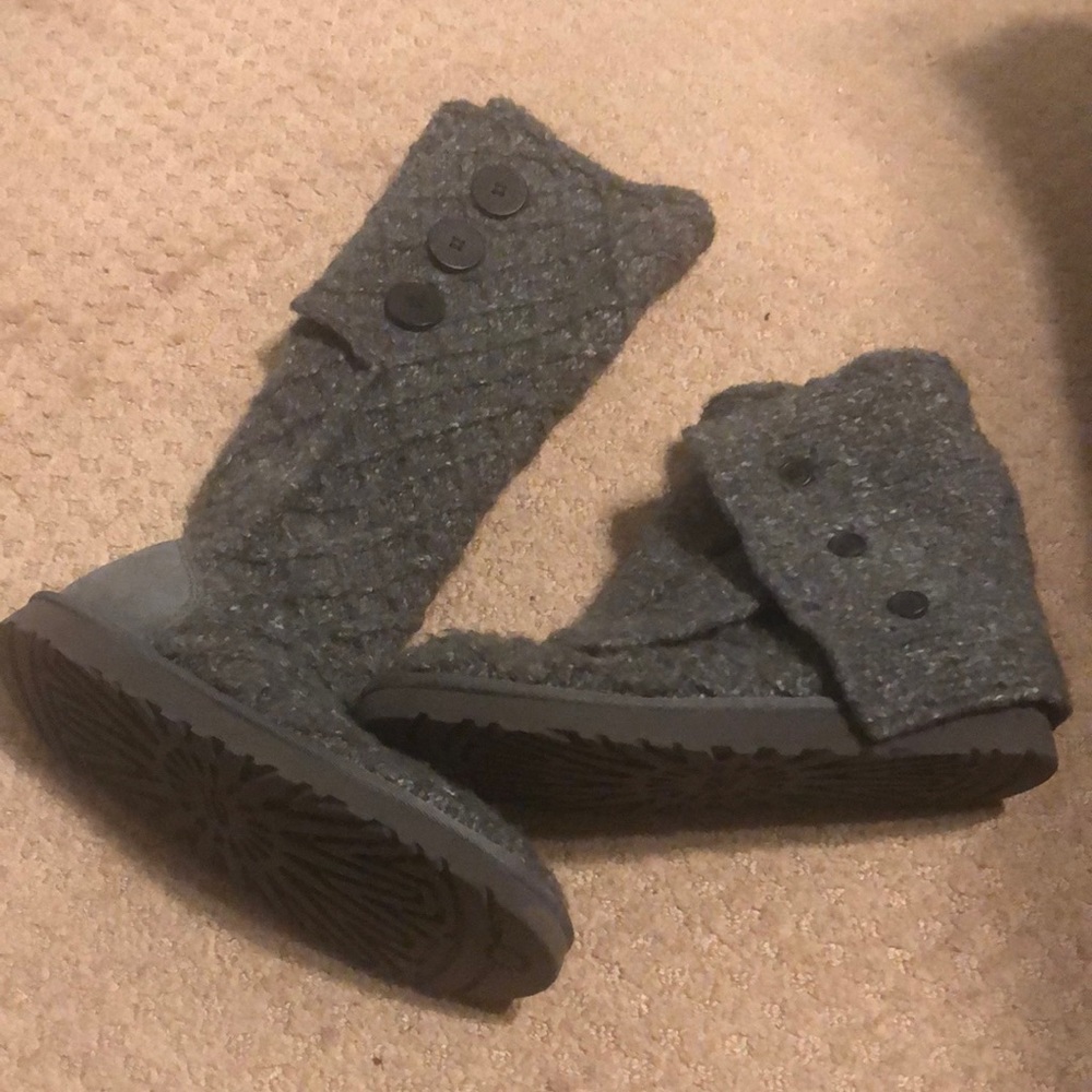 Grey cloth UGG boots. Size 8